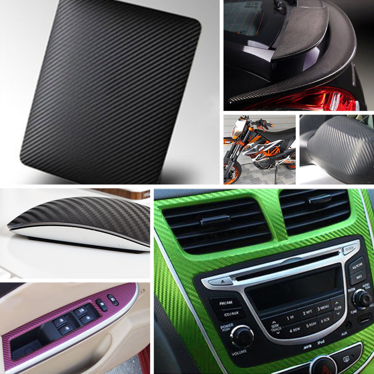 Carbon Fiber Vinyl Foil Film C - Console Skin Wrap review and price