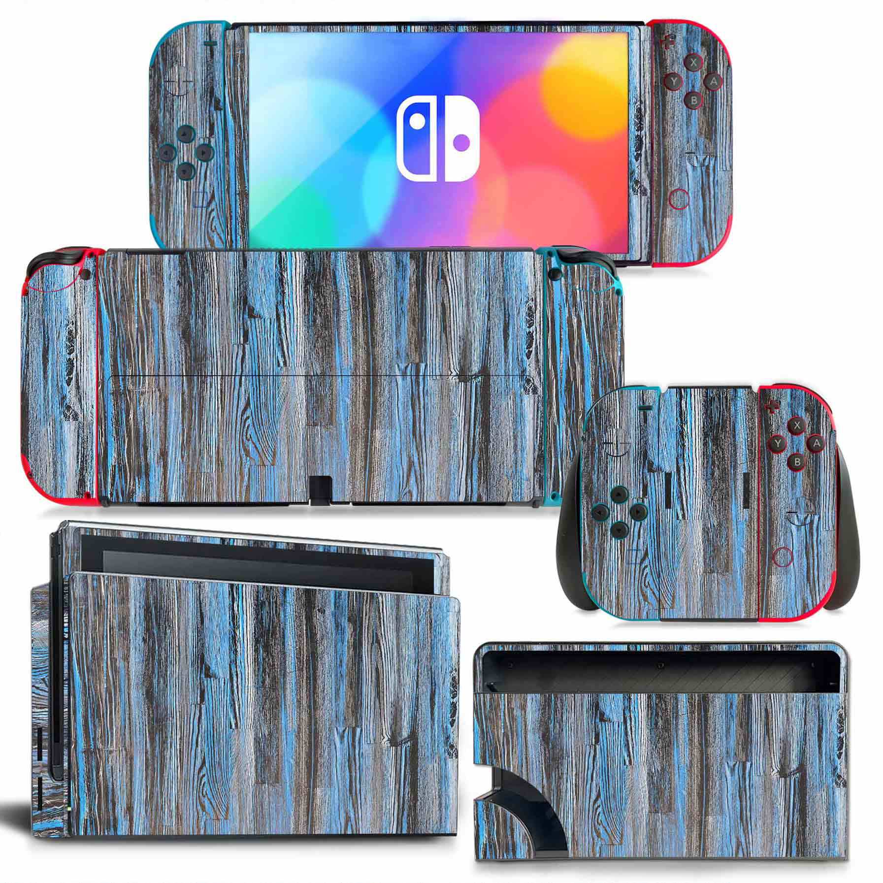 For Nintendo Switch OLED Wood  - Console Skin Wrap review and price