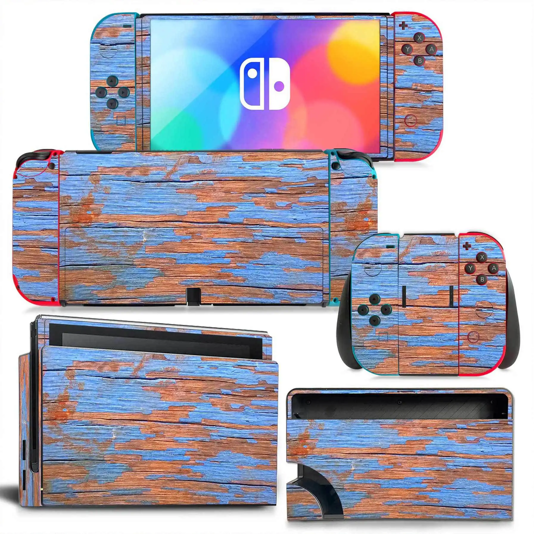 For Nintendo Switch OLED Wood  - Console Skin Wrap review and price