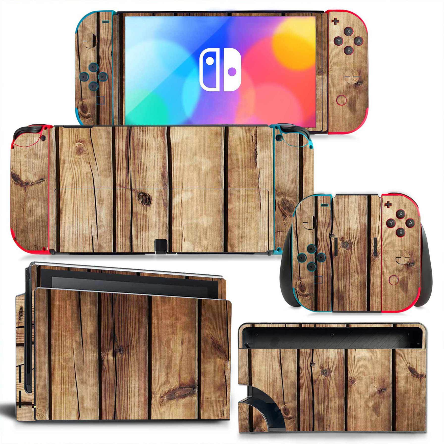 For Nintendo Switch OLED Wood  - Console Skin Wrap review and price